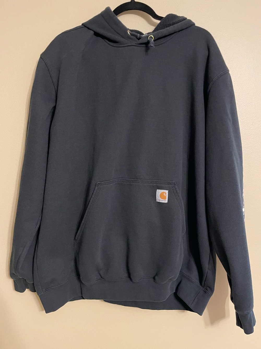 Carhartt‎ Mens Midweight Sleeve Logo Hooded Sweatshirt Black Hoodie XL